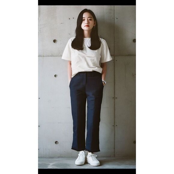 Tory Burch Navy Blue Straight Leg Trousers Lightweight Crepe Tailored Pants - Picture 14 of 14